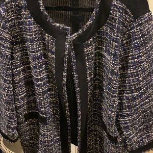 Misook Navy & Tweed Jacket - Plus Size; Never Worn